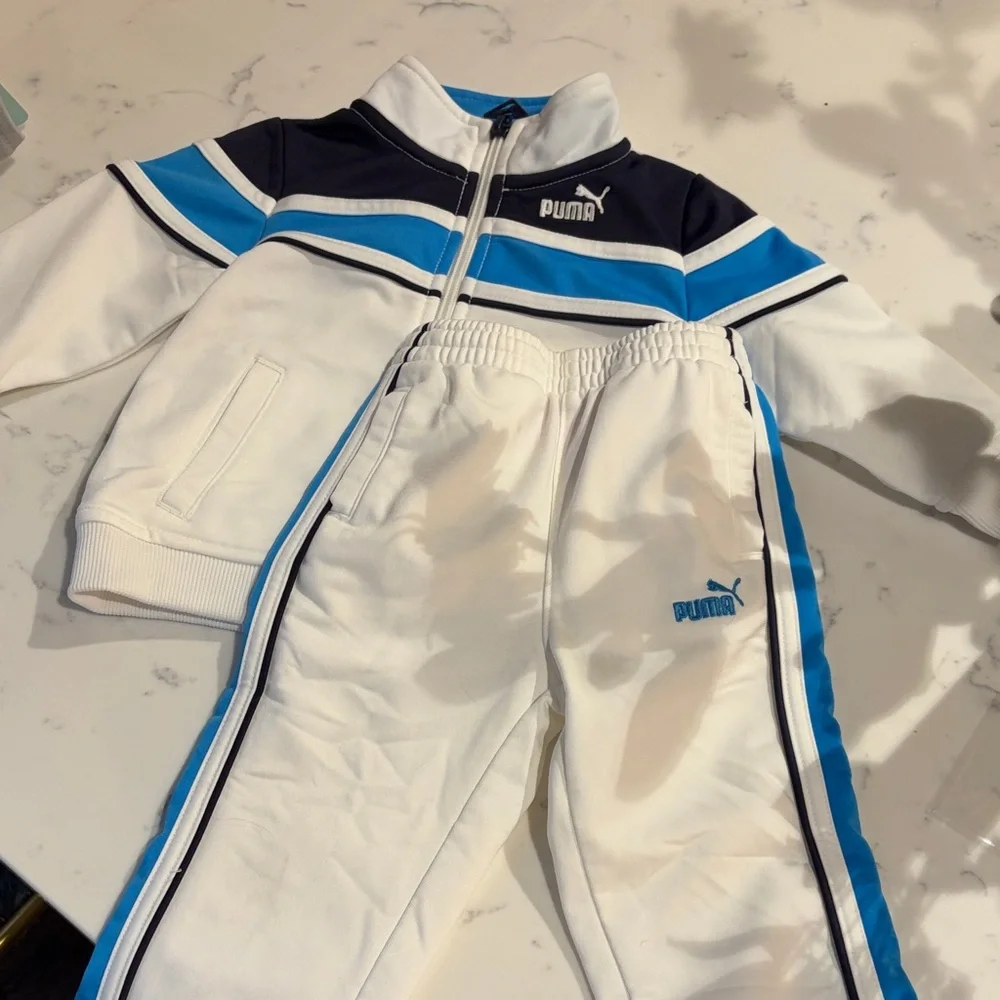 Puma Navy and White Tracksuit with Blue Accents - Picture 1 of 1